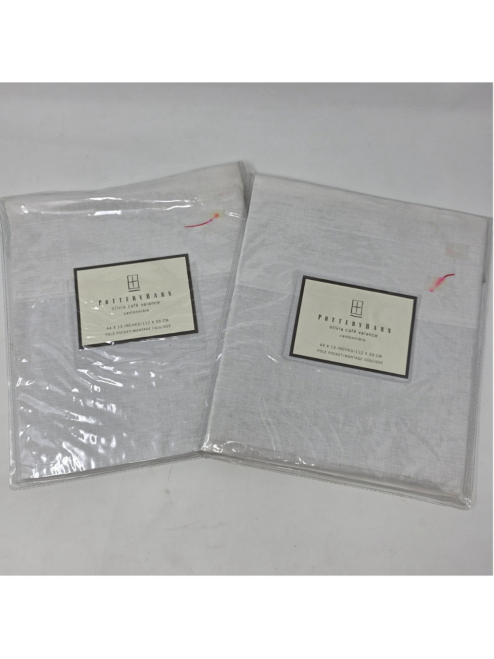 NEW Pottery Barn Olivia Valance WHITE Linen/Cotton 44x13 Rod READ